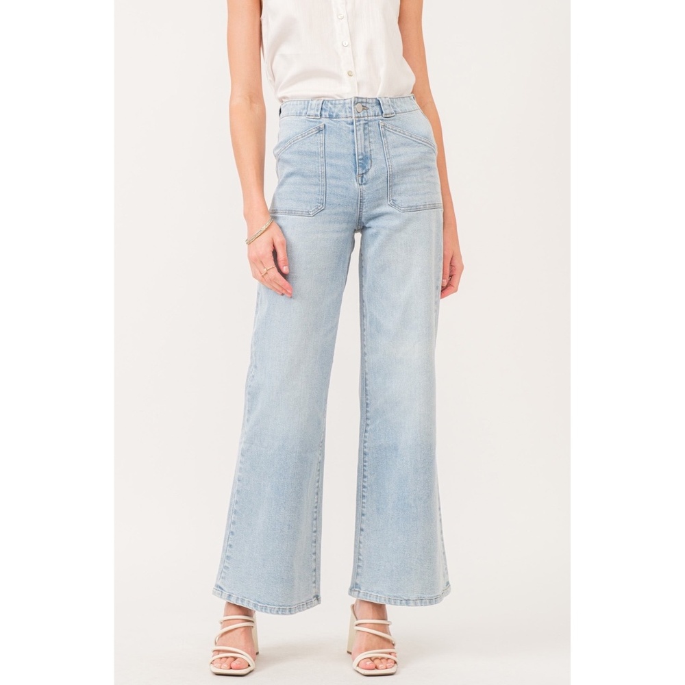 Women's 30 Dear John Fiona Super High Rise Wide Leg Jeans New Vintage Wash